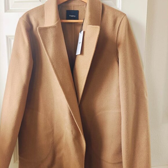 NWT Theory Sileena Wool Cashmere Jacket Coat in Buckwheat - Picture 3 of 5